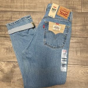 LEVI’S 501 High Rise Straight Leg Cropped Jeans Sz 28 NWT